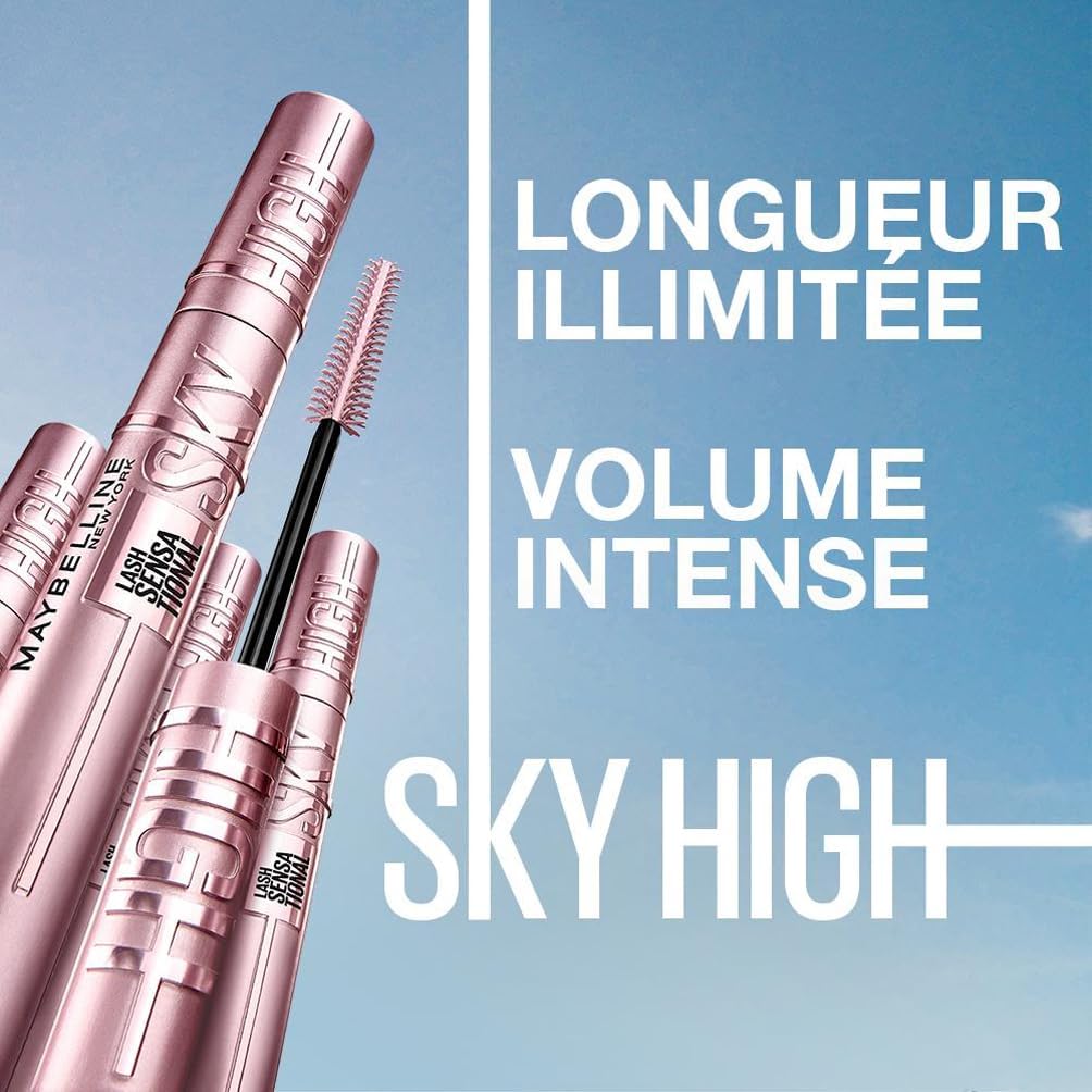 Maybelline New-York - Mascara Volume et Longueur - Sky High - Teinte : Very Black - 2 x 7,2 ml