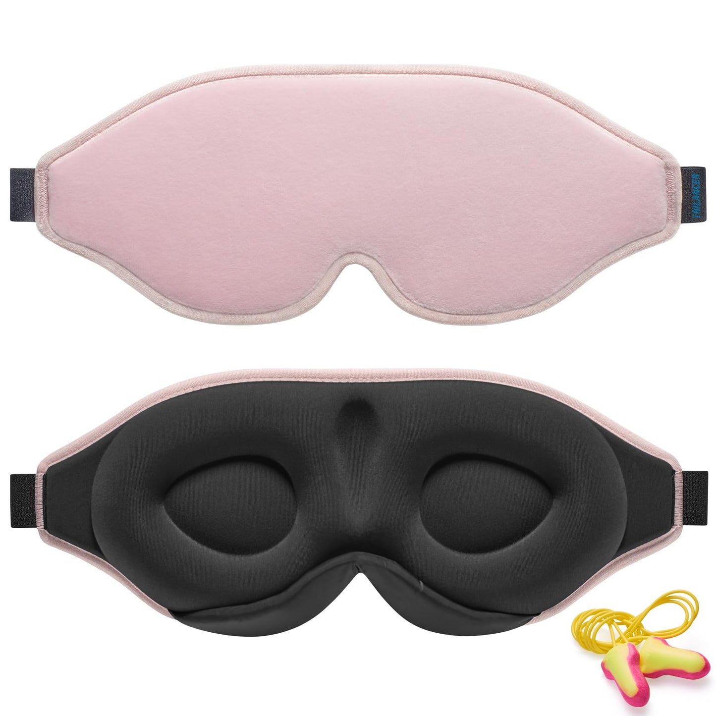 Masque de Nuit Innovant 2025 pour Hommes et Femmes, Conception Masque de Sommeil qui Bloque la Lumière pour Dormir, les Siestes, la Méditation, les Voyages (Noir)