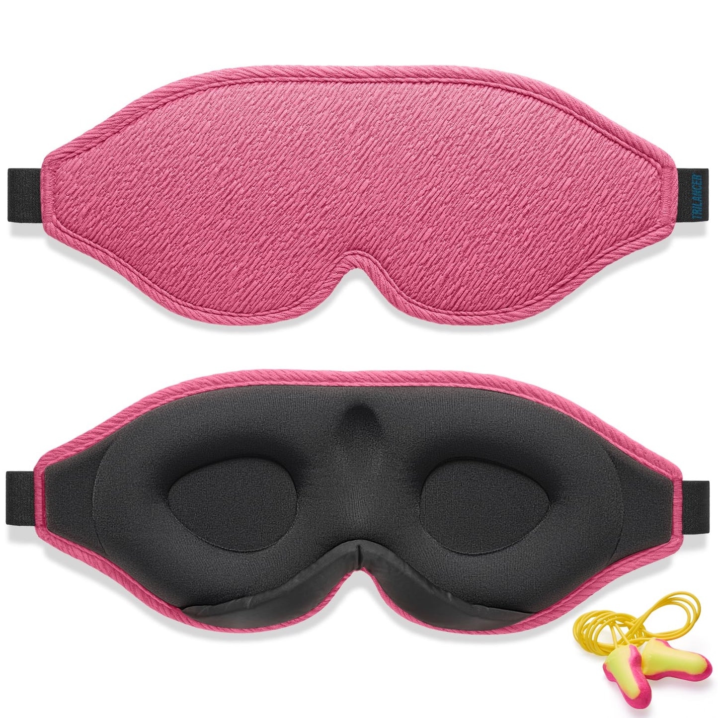 Masque de Nuit Innovant 2025 pour Hommes et Femmes, Conception Masque de Sommeil qui Bloque la Lumière pour Dormir, les Siestes, la Méditation, les Voyages (Noir)