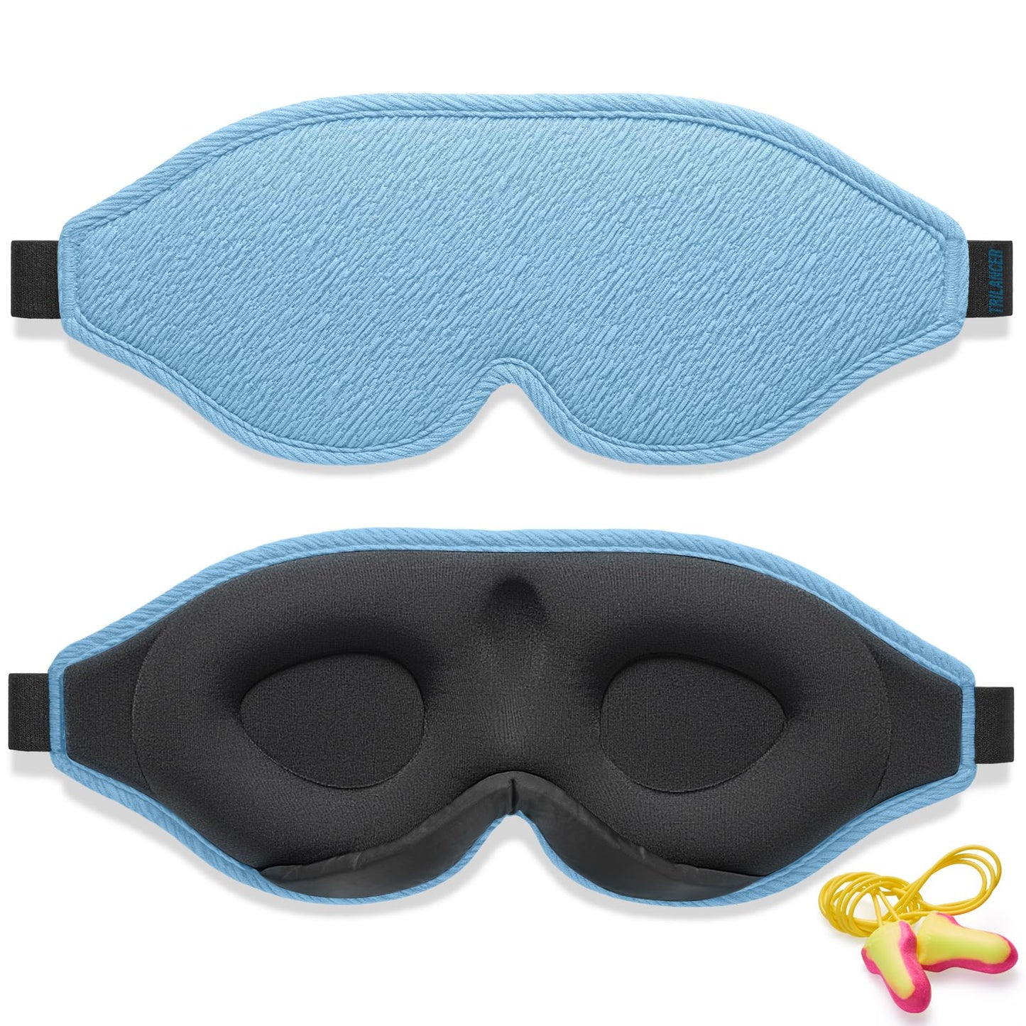 Masque de Nuit Innovant 2025 pour Hommes et Femmes, Conception Masque de Sommeil qui Bloque la Lumière pour Dormir, les Siestes, la Méditation, les Voyages (Noir)