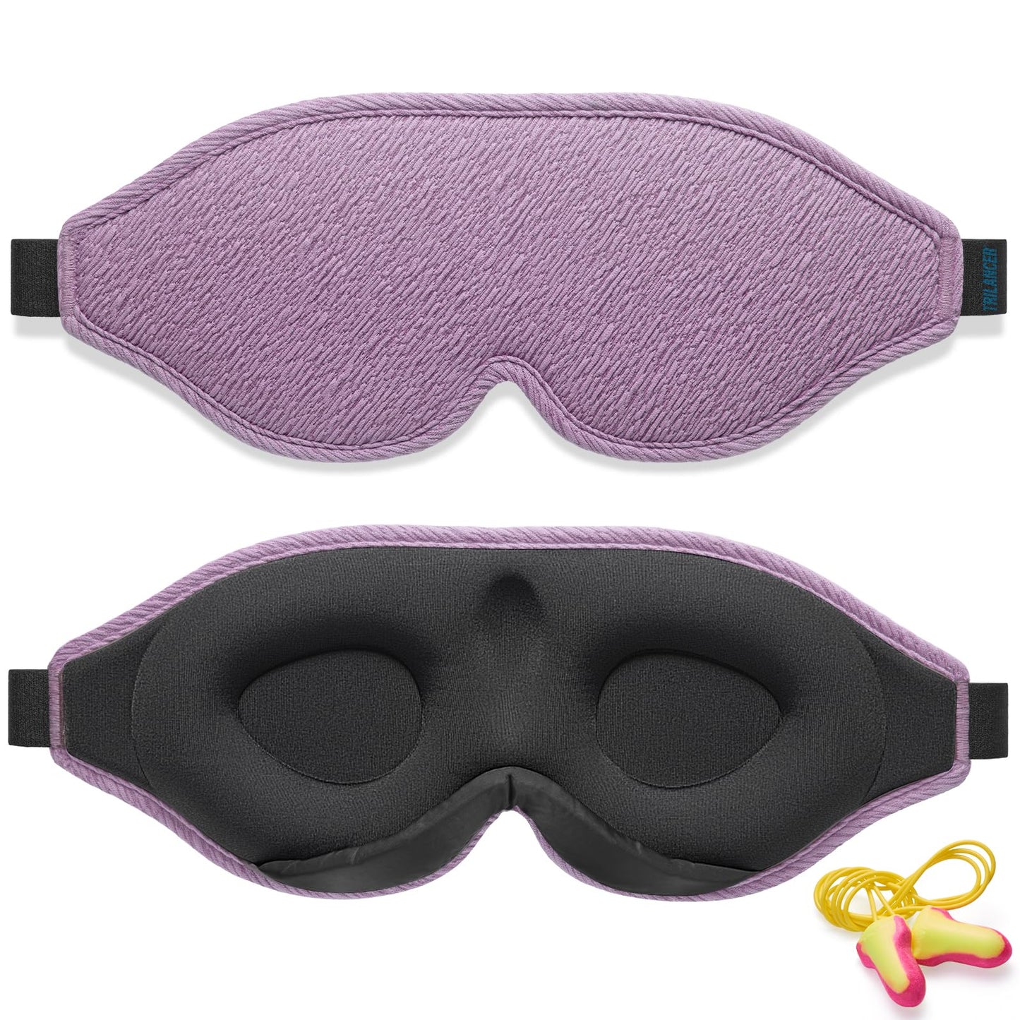Masque de Nuit Innovant 2025 pour Hommes et Femmes, Conception Masque de Sommeil qui Bloque la Lumière pour Dormir, les Siestes, la Méditation, les Voyages (Noir)