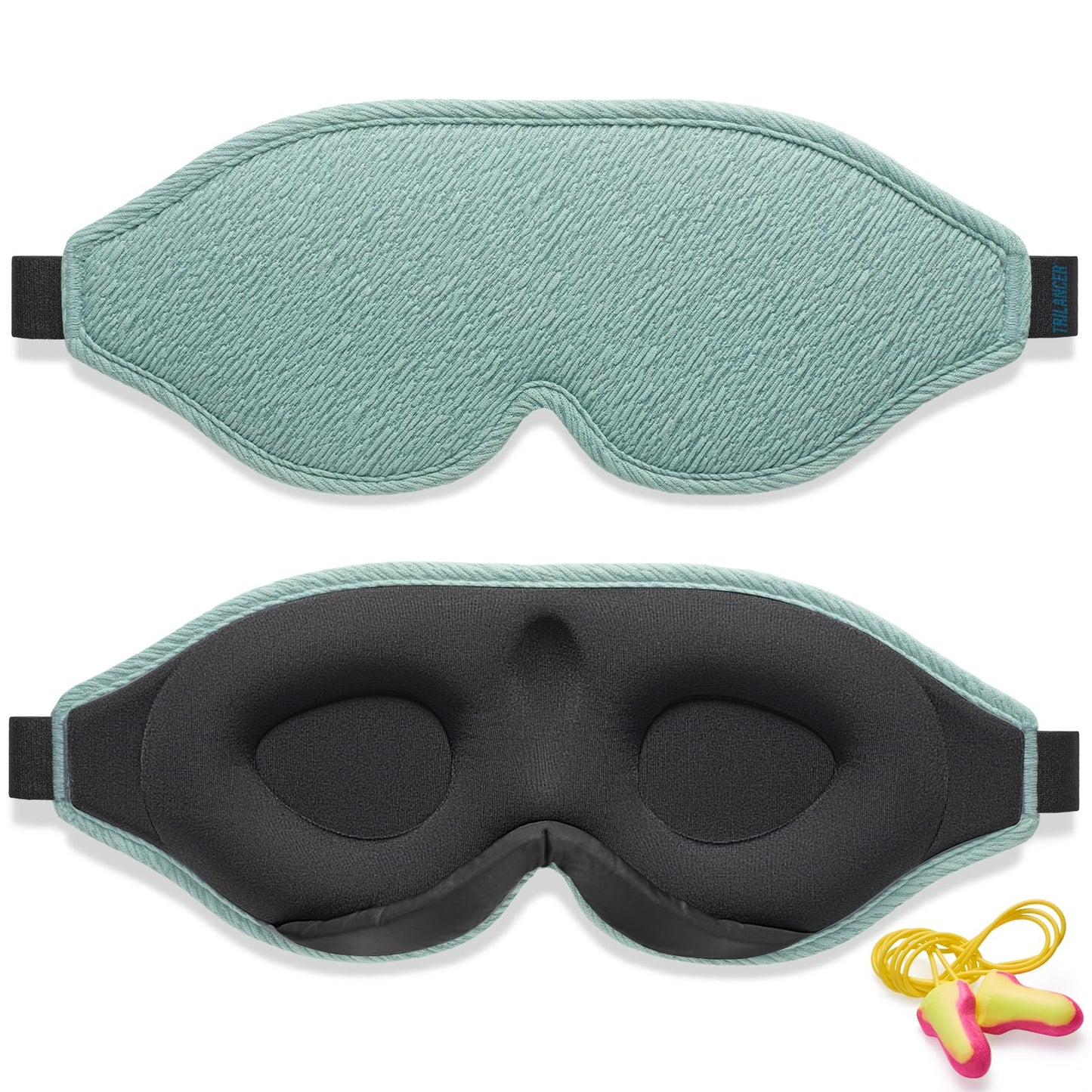 Masque de Nuit Innovant 2025 pour Hommes et Femmes, Conception Masque de Sommeil qui Bloque la Lumière pour Dormir, les Siestes, la Méditation, les Voyages (Noir)
