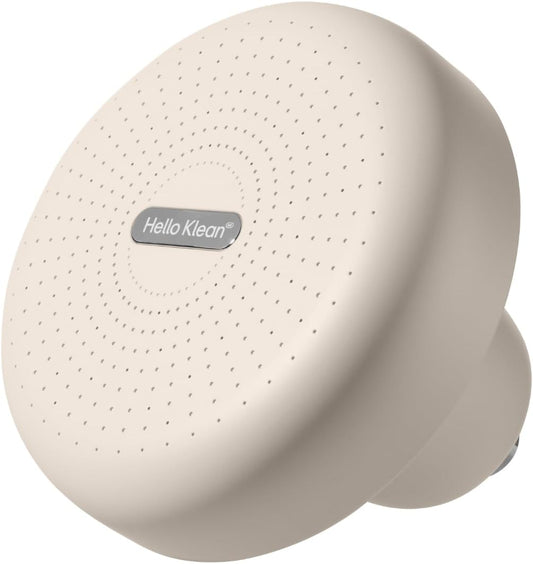 Hello Klean Pommeau de douche effet pluie beige - Filtre les métaux indésirables, chlore & impuretés présents dans l’eau - Améliore la qualité de la peau et des cheveux