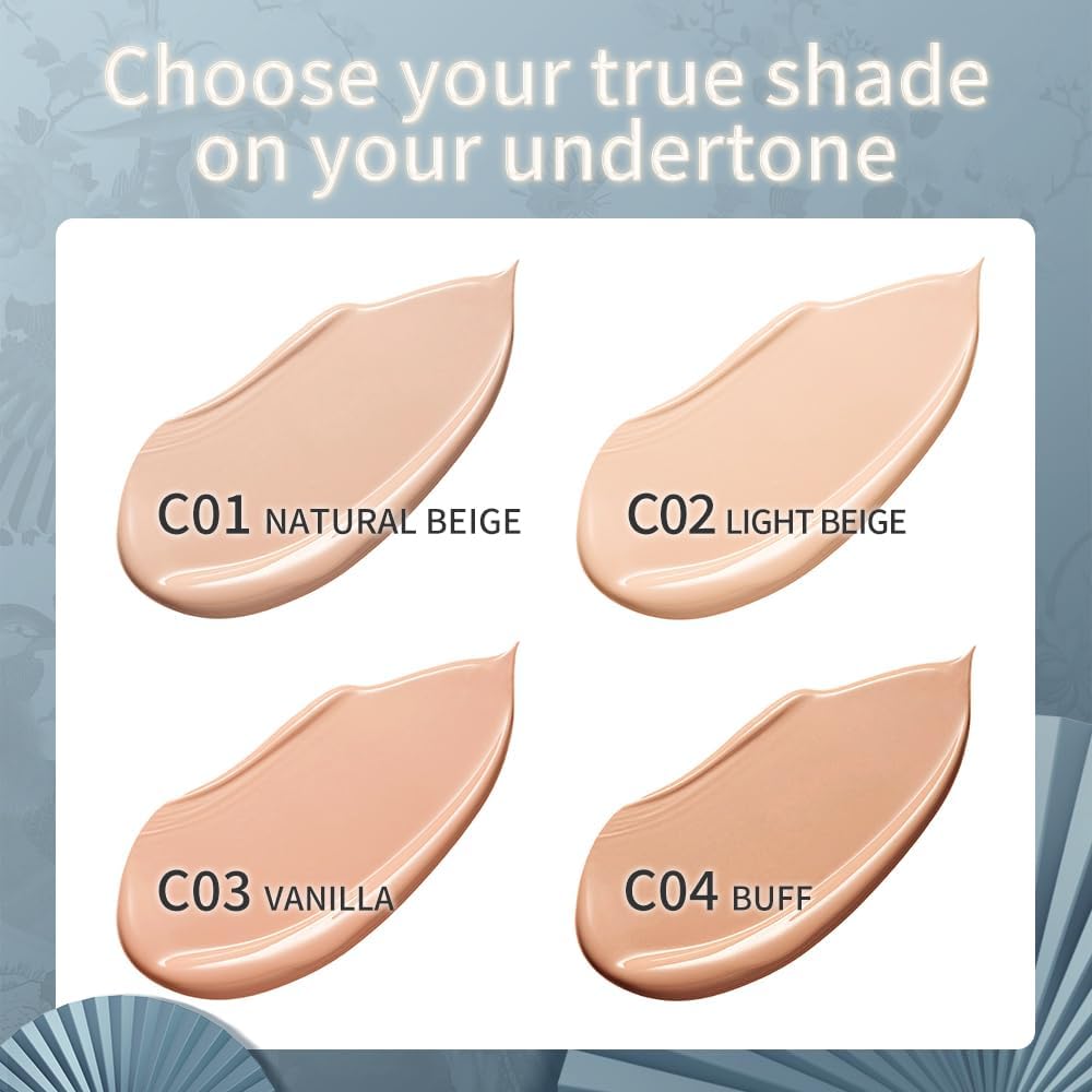 CATKIN Fond De Teint Cushion, Formule Légère Et Longue Tenue, Anti-Âge, Effet Naturel, Extraits De Plantes 7 En 1, Finition Satinée Transparente, Recharges Incluses, 13g*2