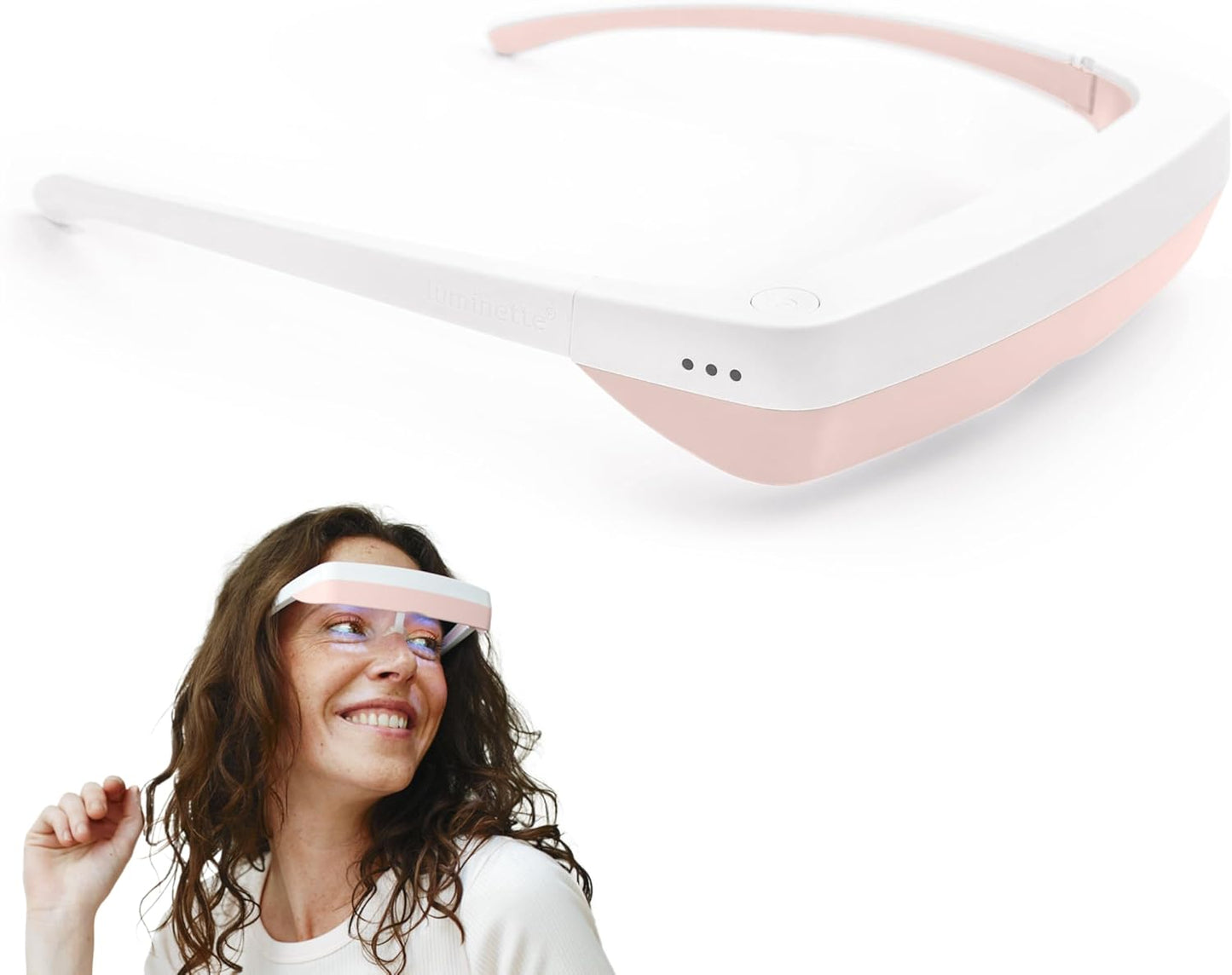 Luminette 3 Lunettes de luminothérapie - Lampe de Luminothérapie Portable pour les Troubles du Sommeil et le Blues Hivernal - Déjà Plus de 300.000+ Utilisateurs Satisfaits (Rose)