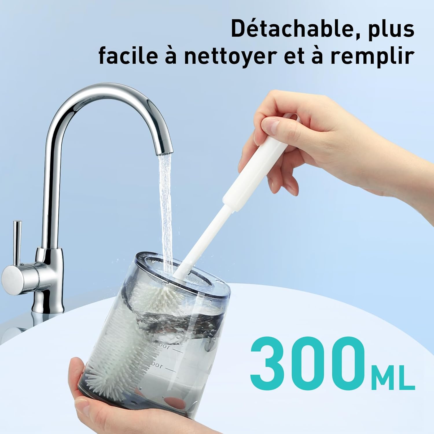 COSLUS Hydropulseur jet Dentaire Portable: 4 Modes Hydropulseur et Irrigateurs Oral, Réservoir d'eau 300 ml Vainqueur du Test, Rechargeable et Étanche IPX7, Noir Brillant