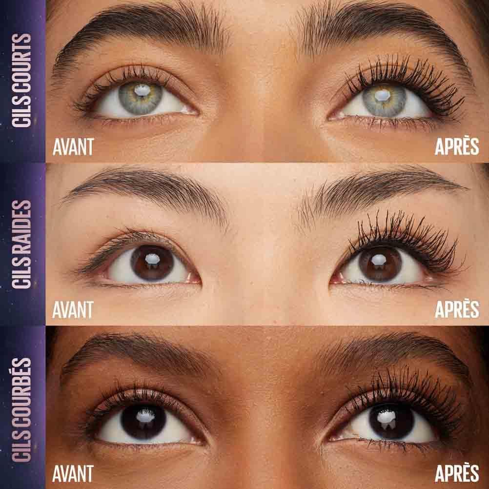 Maybelline New York - Mascara Volume Intense et Longueur Illimitée - Formule Enrichie en Extraits de Bambous et de Fibres - Sky High - Teinte : Very Black - 7,2 ml