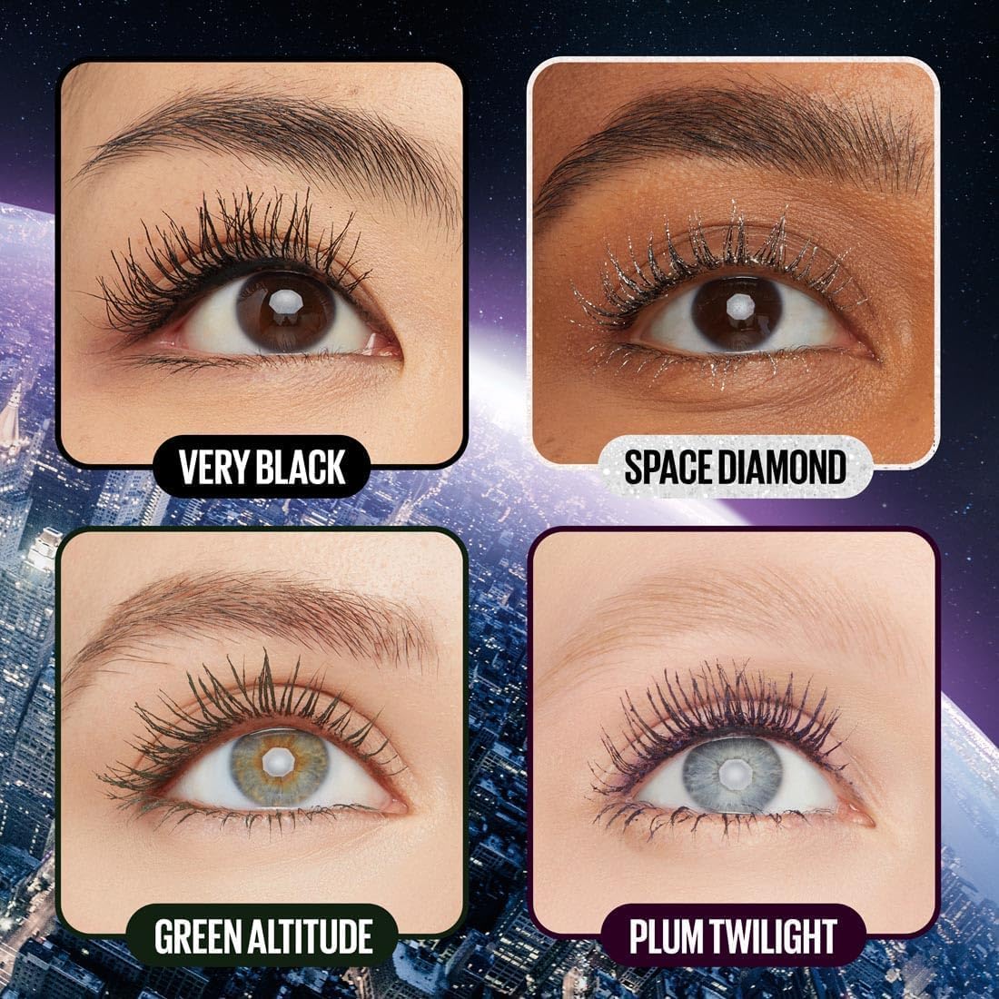 Maybelline New York - Mascara Volume Intense et Longueur Illimitée - Formule Enrichie en Extraits de Bambous et de Fibres - Sky High - Teinte : Very Black - 7,2 ml