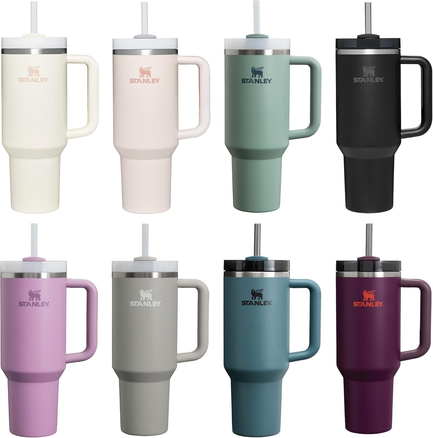 Stanley Quencher H2.0 FlowState Mug Isotherme avec Paille - Froid Pendant 9-11 Heures - Glacé Pendant 40 Heures - Thermos Lavable au Lave-Vaisselle - Gourde Inox Sans BPA