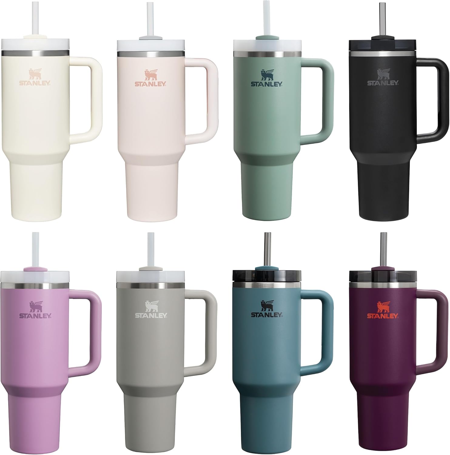 Stanley Quencher H2.0 FlowState Mug Isotherme avec Paille - Froid Pendant 9-11 Heures - Glacé Pendant 40 Heures - Thermos Lavable au Lave-Vaisselle - Gourde Inox Sans BPA