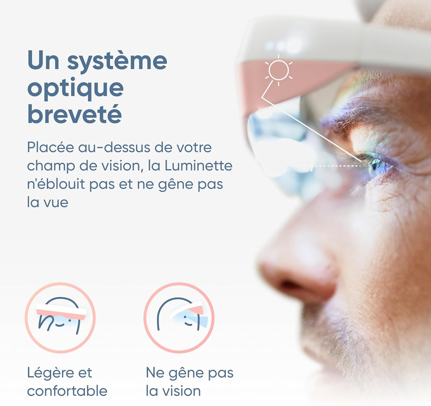 Luminette 3 Lunettes de luminothérapie - Lampe de Luminothérapie Portable pour les Troubles du Sommeil et le Blues Hivernal - Déjà Plus de 300.000+ Utilisateurs Satisfaits (Rose)