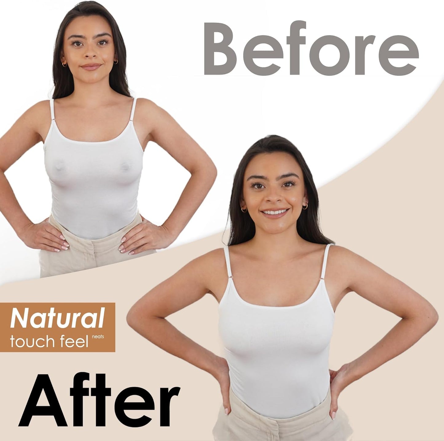 NEATS Cache-tétons en silicone adhésifs réutilisables et hypoallergéniques pour femme