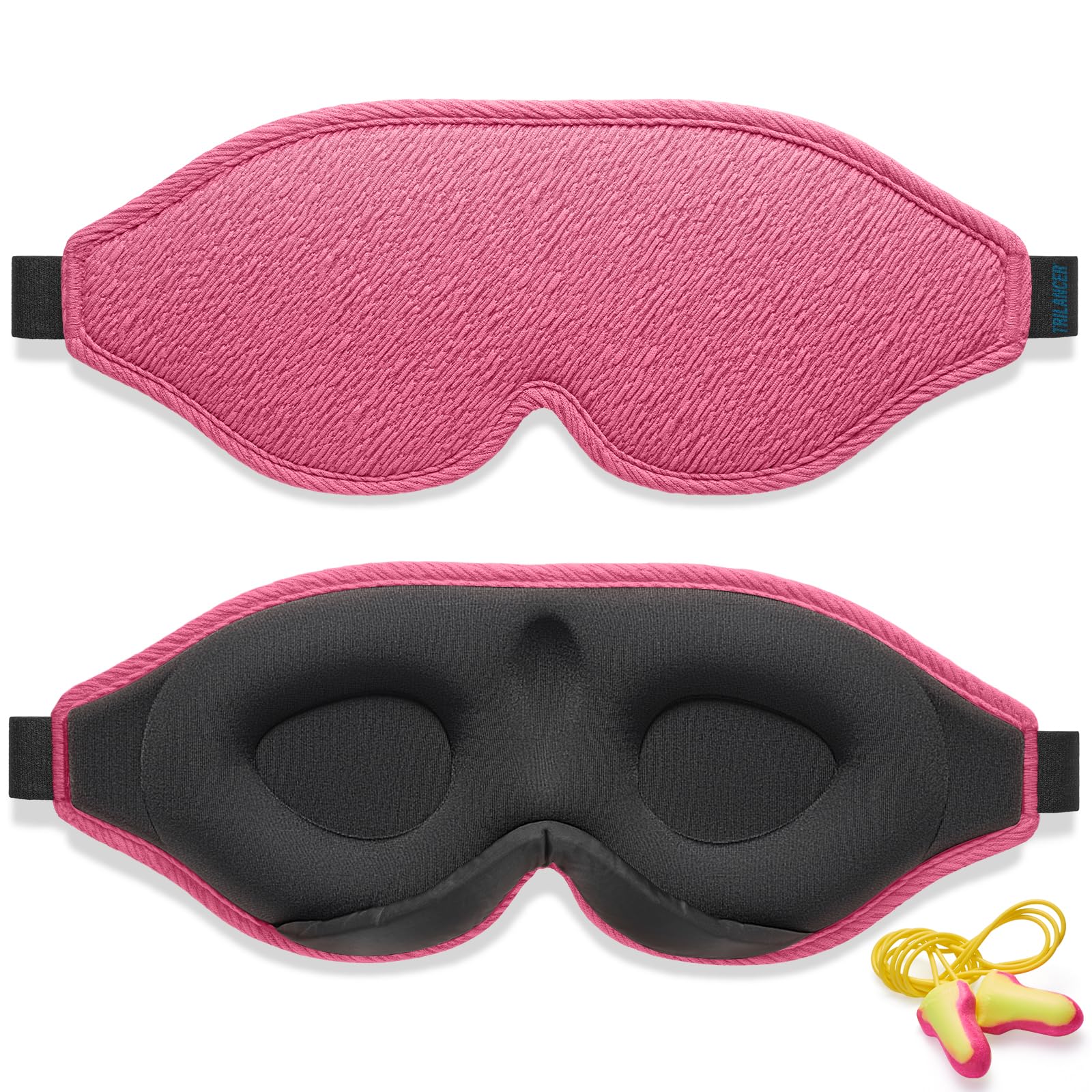 Masque de Nuit Innovant 2025 pour Hommes et Femmes, Conception Masque de Sommeil qui Bloque la Lumière pour Dormir, les Siestes, la Méditation, les Voyages (Noir)
