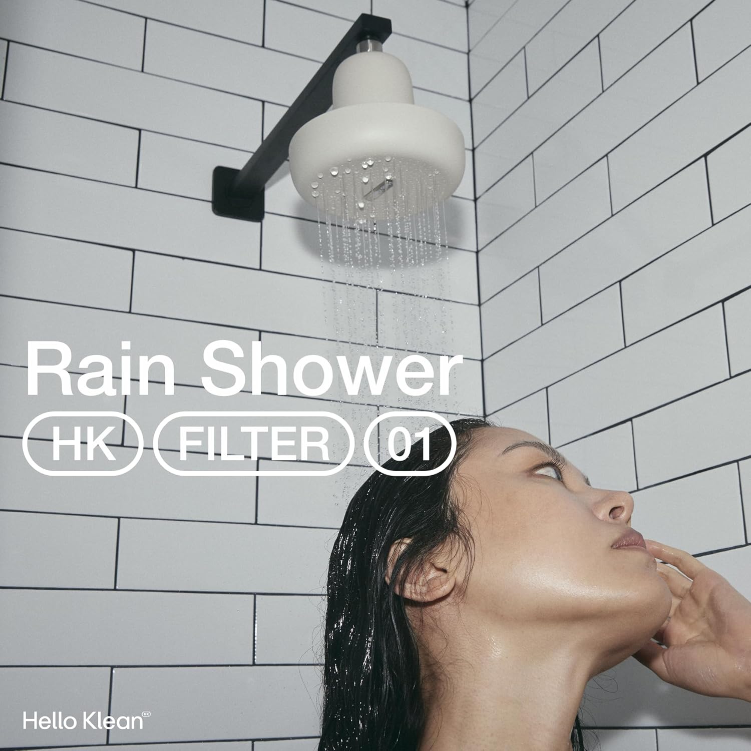 Hello Klean Pommeau de douche effet pluie beige - Filtre les métaux indésirables, chlore & impuretés présents dans l’eau - Améliore la qualité de la peau et des cheveux