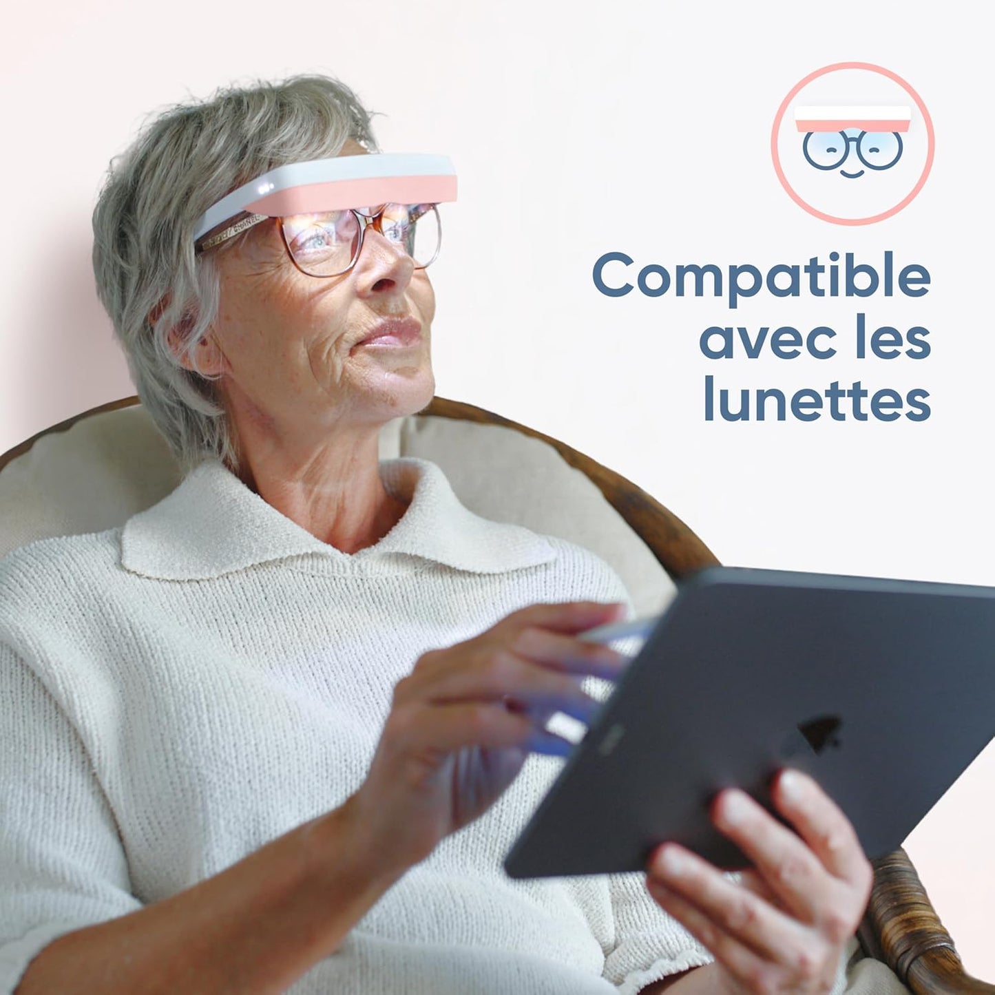 Luminette 3 Lunettes de luminothérapie - Lampe de Luminothérapie Portable pour les Troubles du Sommeil et le Blues Hivernal - Déjà Plus de 300.000+ Utilisateurs Satisfaits (Rose)